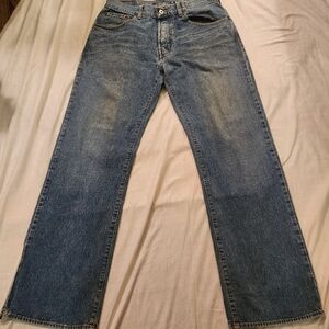 Guess Men's Blue Denim Jeans Size 32 Style MW35 Relaxed Fit Wide Leg Button Fly